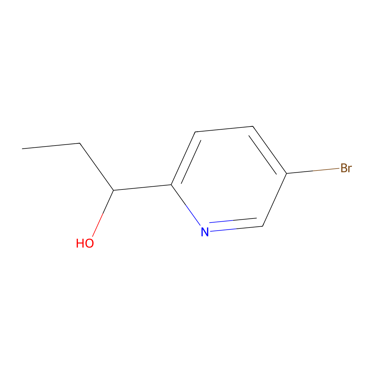 1-(5-Bromopyridin-2-yl)propan-1-ol molecular structure, CAS 1429099-59-1