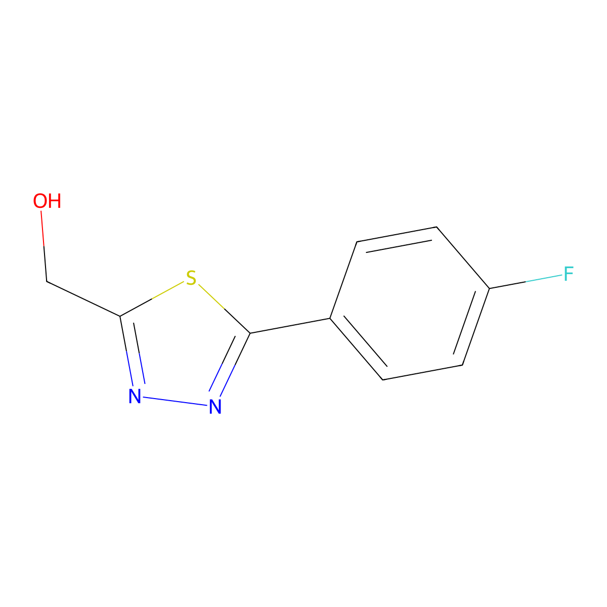 (5-(4-Fluorophenyl)-1,3,4-thiadiazol-2-yl)methanol molecular structure, CAS 1429099-72-8
