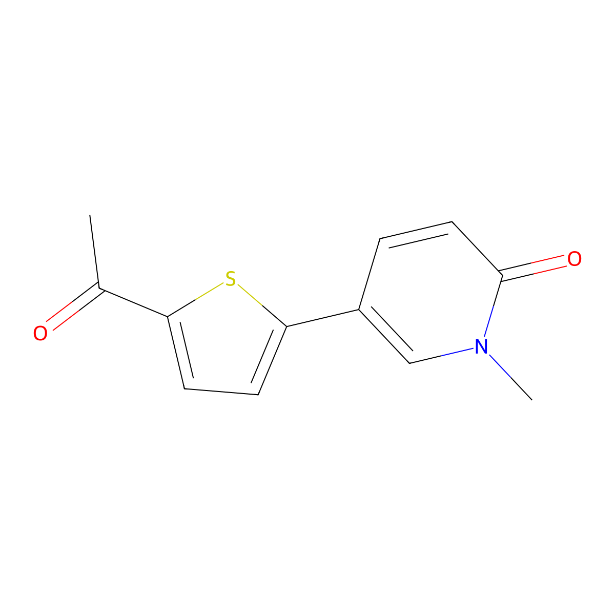 5-(5-Acetylthiophen-2-yl)-1-methylpyridin-2(1H)-one molecular structure, CAS 1429099-80-8