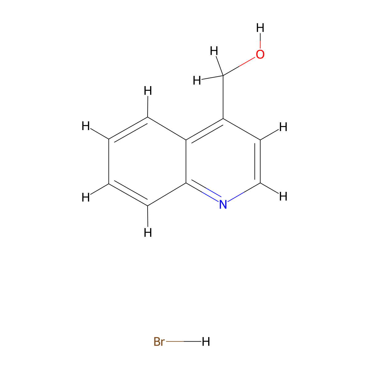 Quinolin-4-ylmethanol hydrobromide molecular structure, CAS 142910-39-2