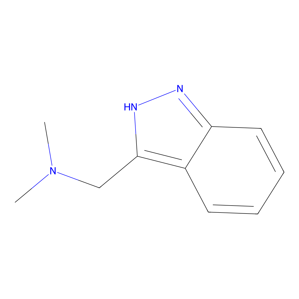 (1H-Indazol-3-yl)-N,N-dimethylmethanamine molecular structure, CAS 142910-86-9