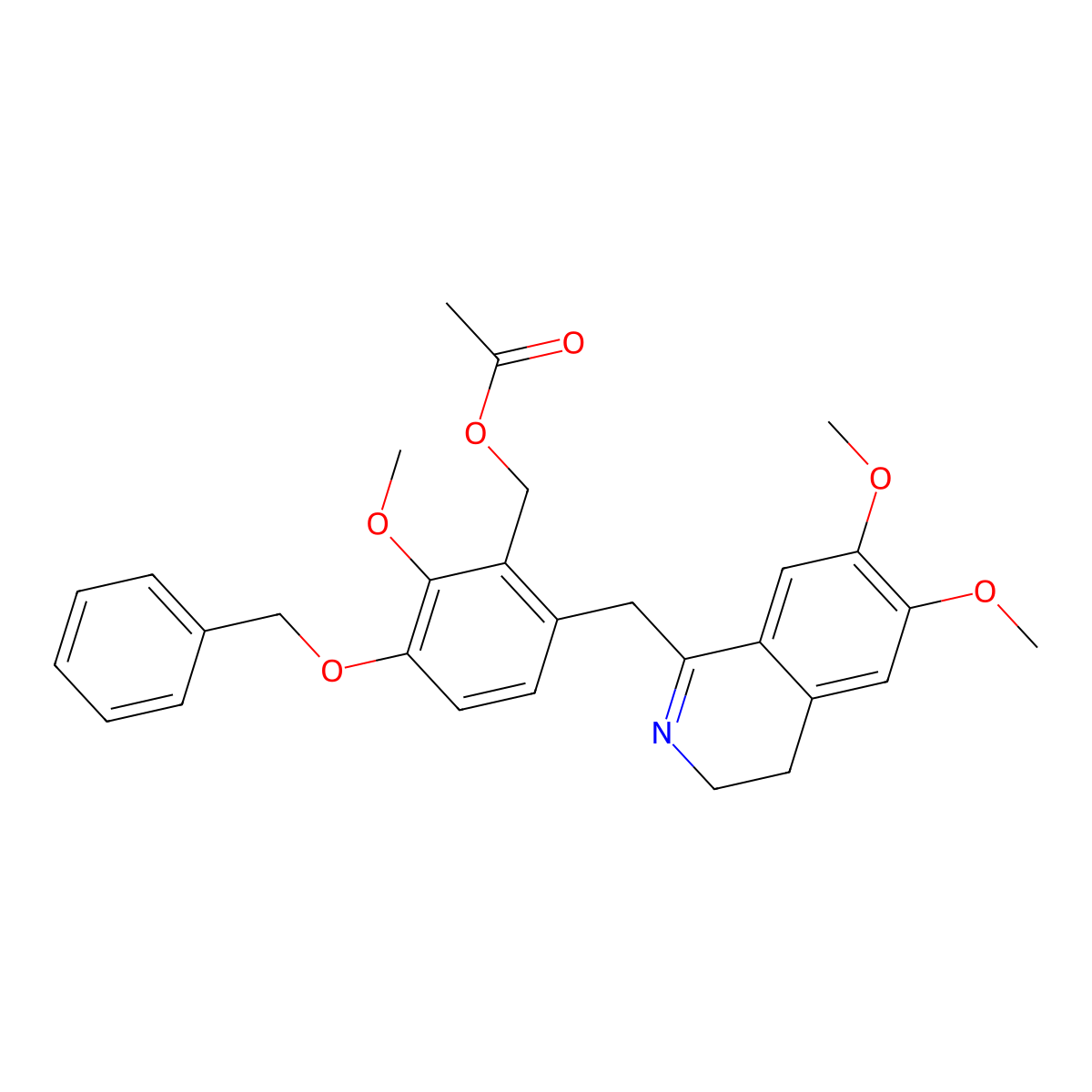 3-(Benzyloxy)-6-((6,7-dimethoxy-3,4-dihydroisoquinolin-1-yl)methyl)-2-methoxybenzyl acetate molecular structure, CAS 1429118-55-7