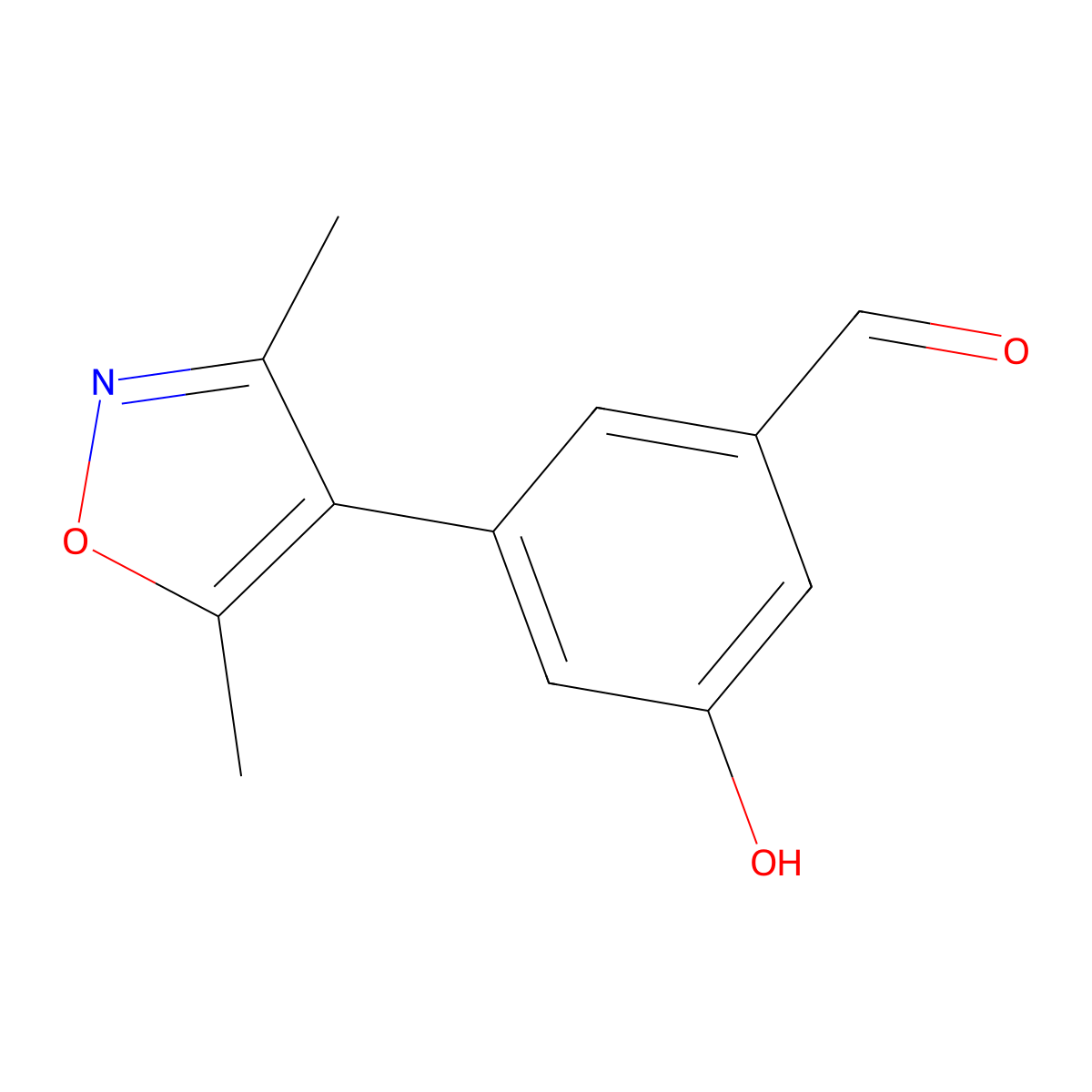 3-(3,5-Dimethyl-4-isoxazolyl)-5-hydroxybenzaldehyde molecular structure, CAS 1429129-61-2