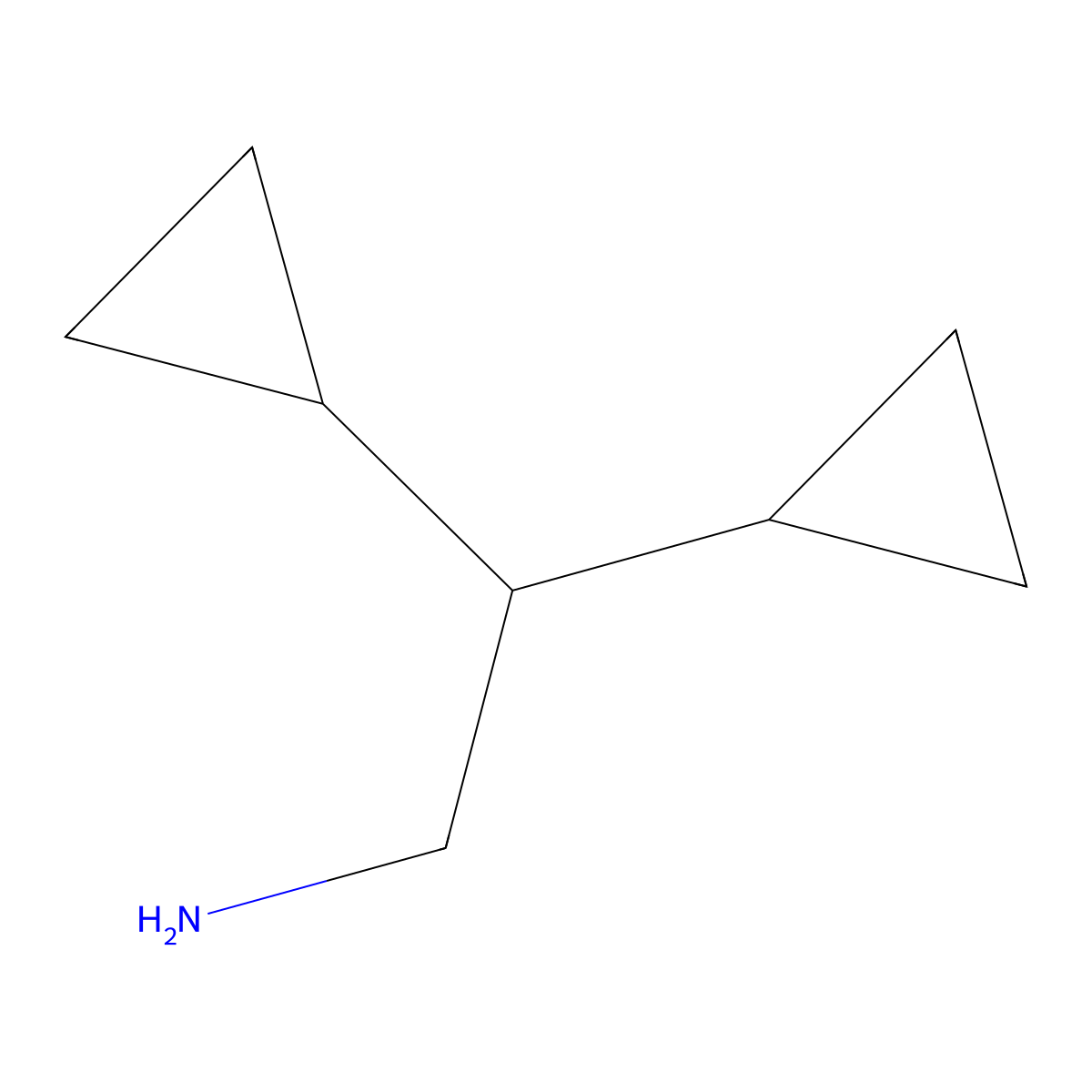 2,2-Dicyclopropylethan-1-amine molecular structure, CAS 142913-40-4