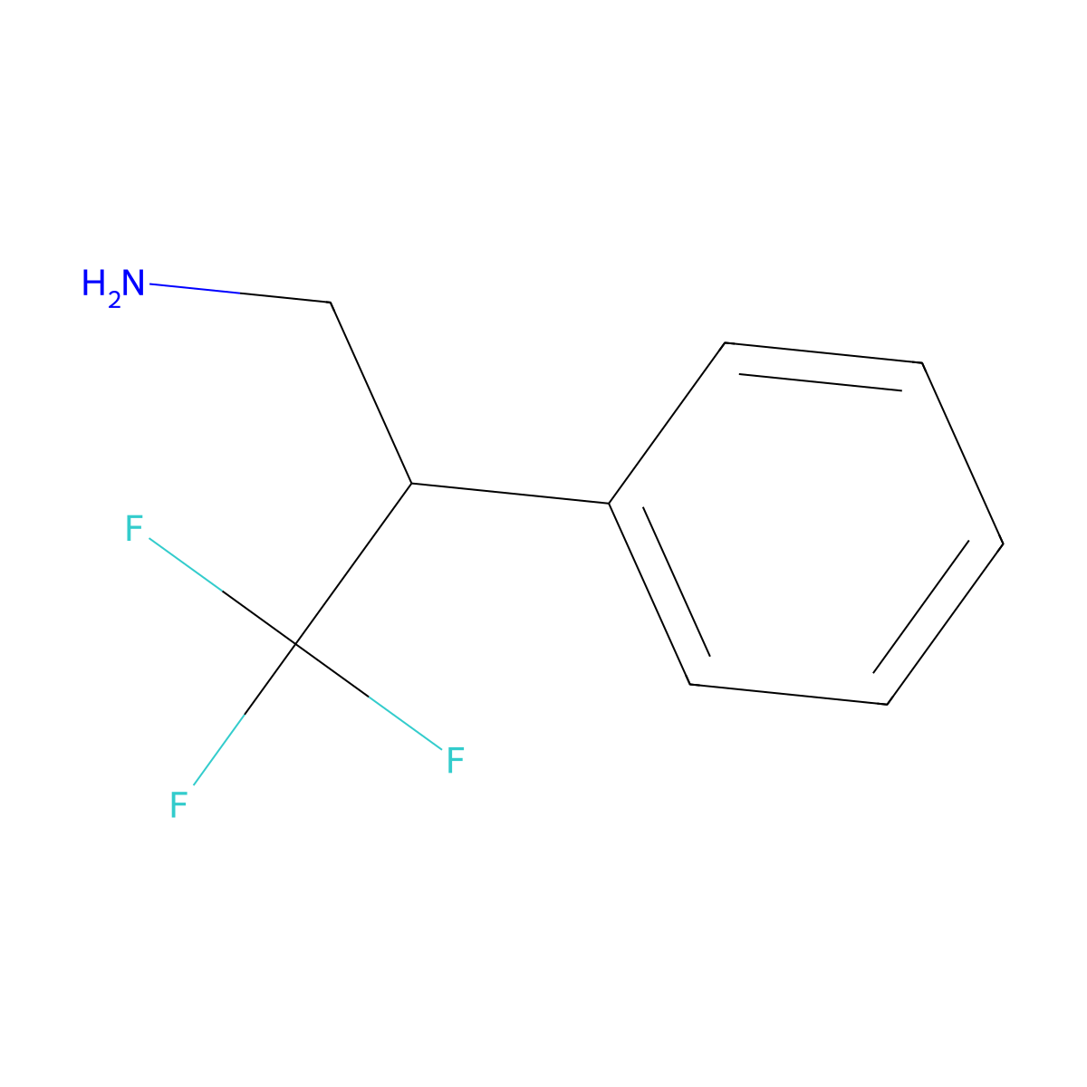 3,3,3-Trifluoro-2-phenylpropan-1-amine molecular structure, CAS 142913-51-7