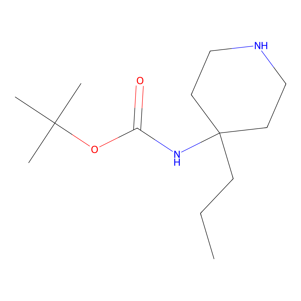 tert-butyl N-(4-propylpiperidin-4-yl)carbamate molecular structure, CAS 1429171-78-7