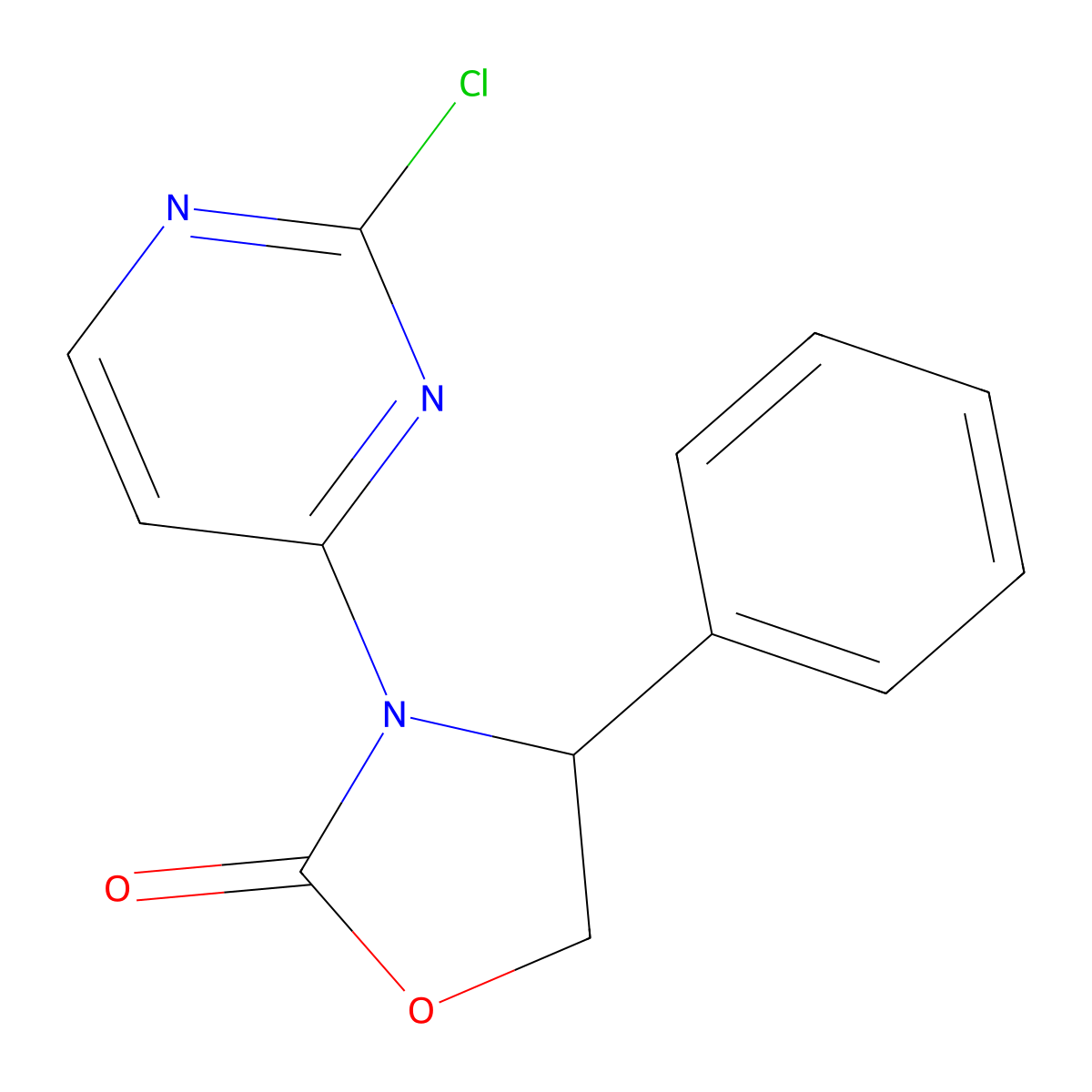 (R)-3-(2-chloropyrimidin-4-yl)-4-phenyloxazolidin-2-one molecular structure, CAS 1429180-77-7