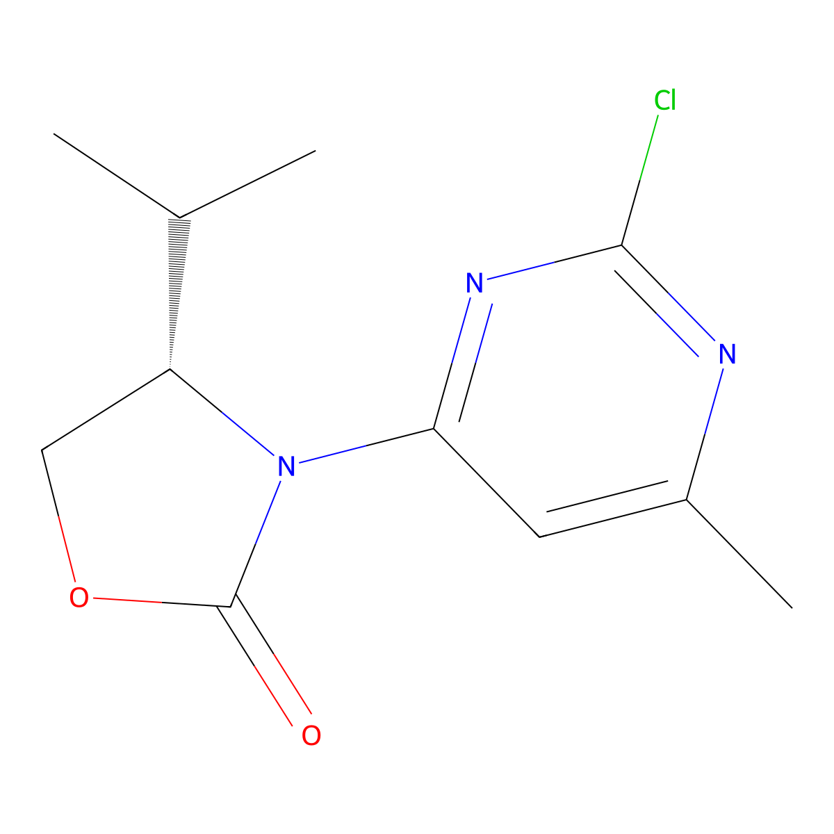(S)-3-(2-Chloro-6-methyl-4-pyrimidyl)-4-isopropyl-2-oxazolidinone molecular structure, CAS 1429180-99-3