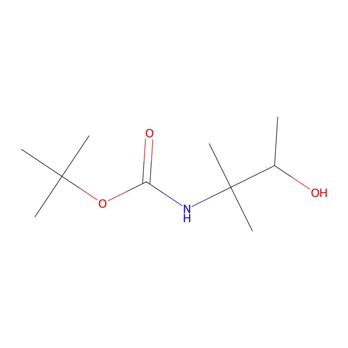 tert-butyl N-(3-hydroxy-2-methylbutan-2-yl)carbamate molecular structure, CAS 1429182-35-3