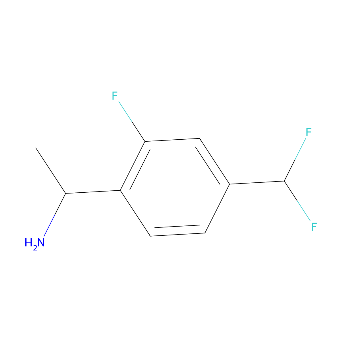 (S)-1-(4-(difluoromethyl)-2-fluorophenyl)ethanamine molecular structure, CAS 1429182-74-0