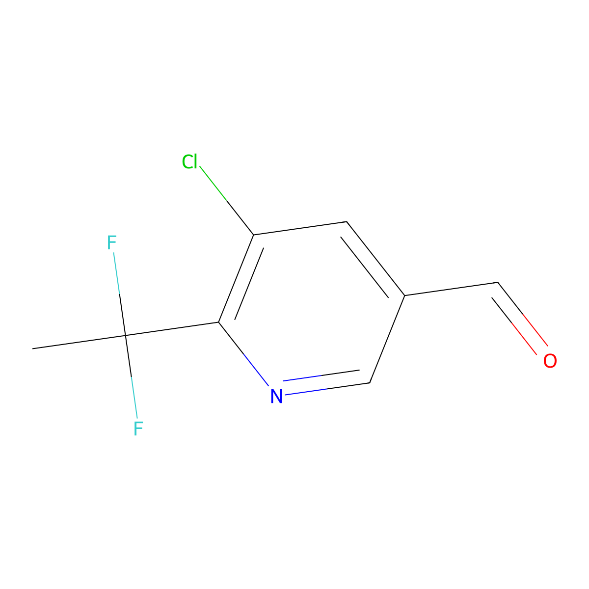 3-Pyridinecarboxaldehyde, 5-chloro-6-(1,1-difluoroethyl)- molecular structure, CAS 1429182-80-8