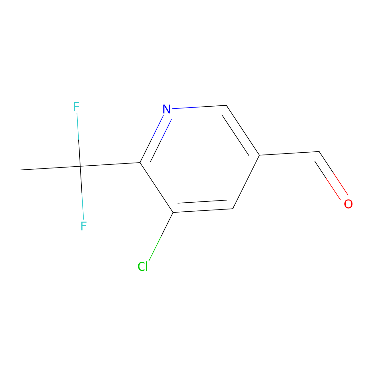3-Pyridinecarboxaldehyde, 5-chloro-6-(1,1-difluoroethyl)- molecular structure, CAS 1429182-80-8