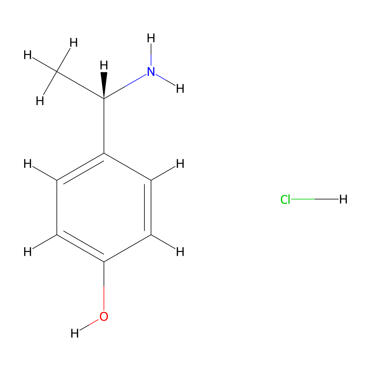 (S)-4-(1-aminoethyl)phenol hydrochloride molecular structure, CAS 1429183-01-6