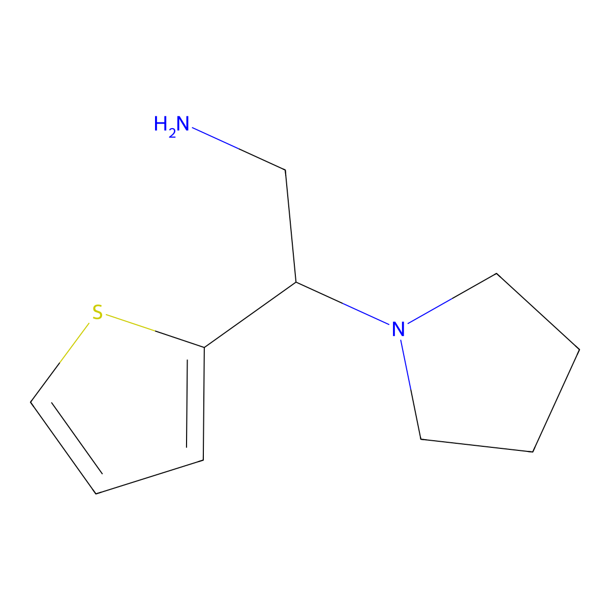 2-Pyrrolidin-1-yl-2-thiophen-2-yl-ethylamine molecular structure, CAS 142919-86-6