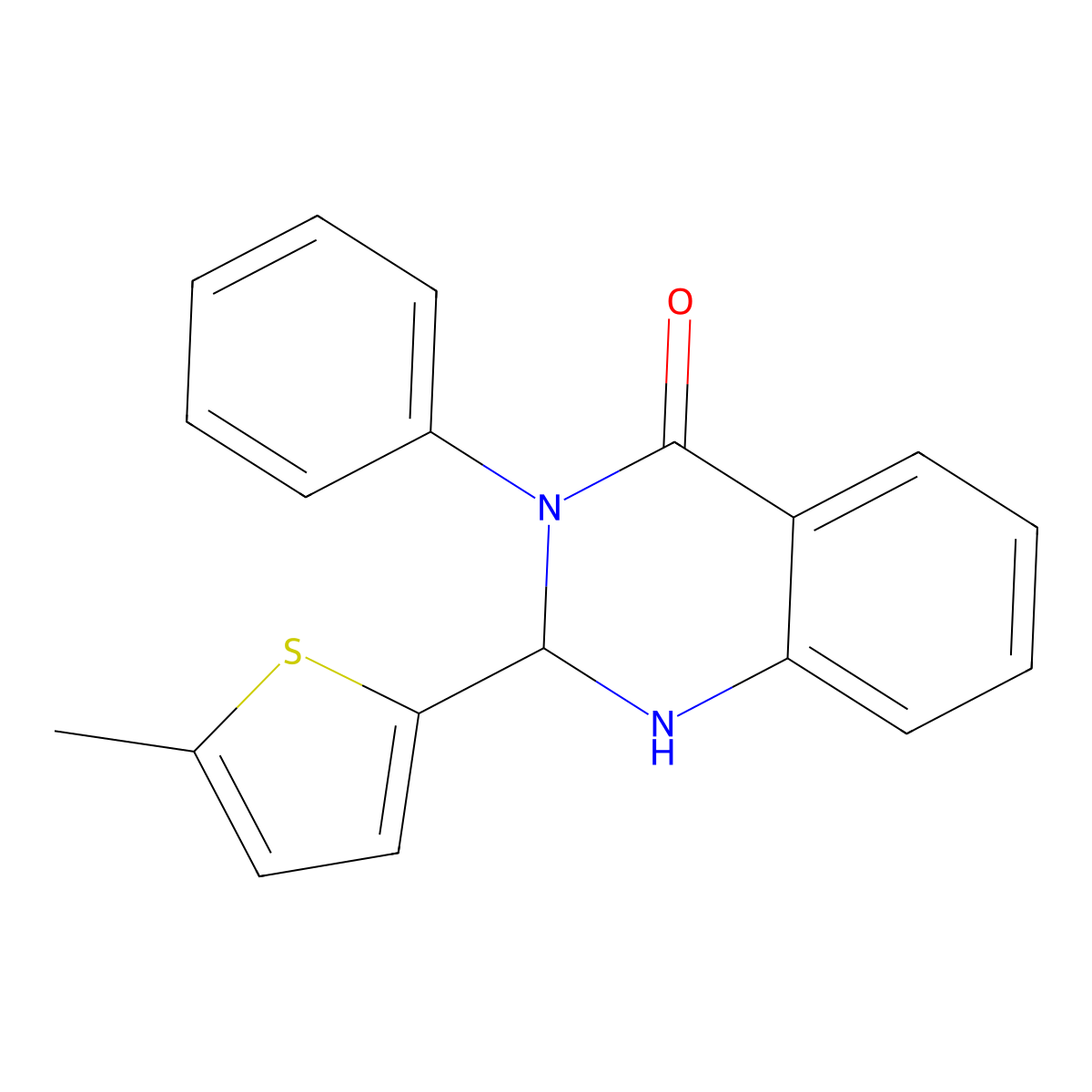 2-(5-Methylthiophen-2-yl)-3-phenyl-2,3-dihydroquinazolin-4(1H)-one molecular structure, CAS 1429192-00-6