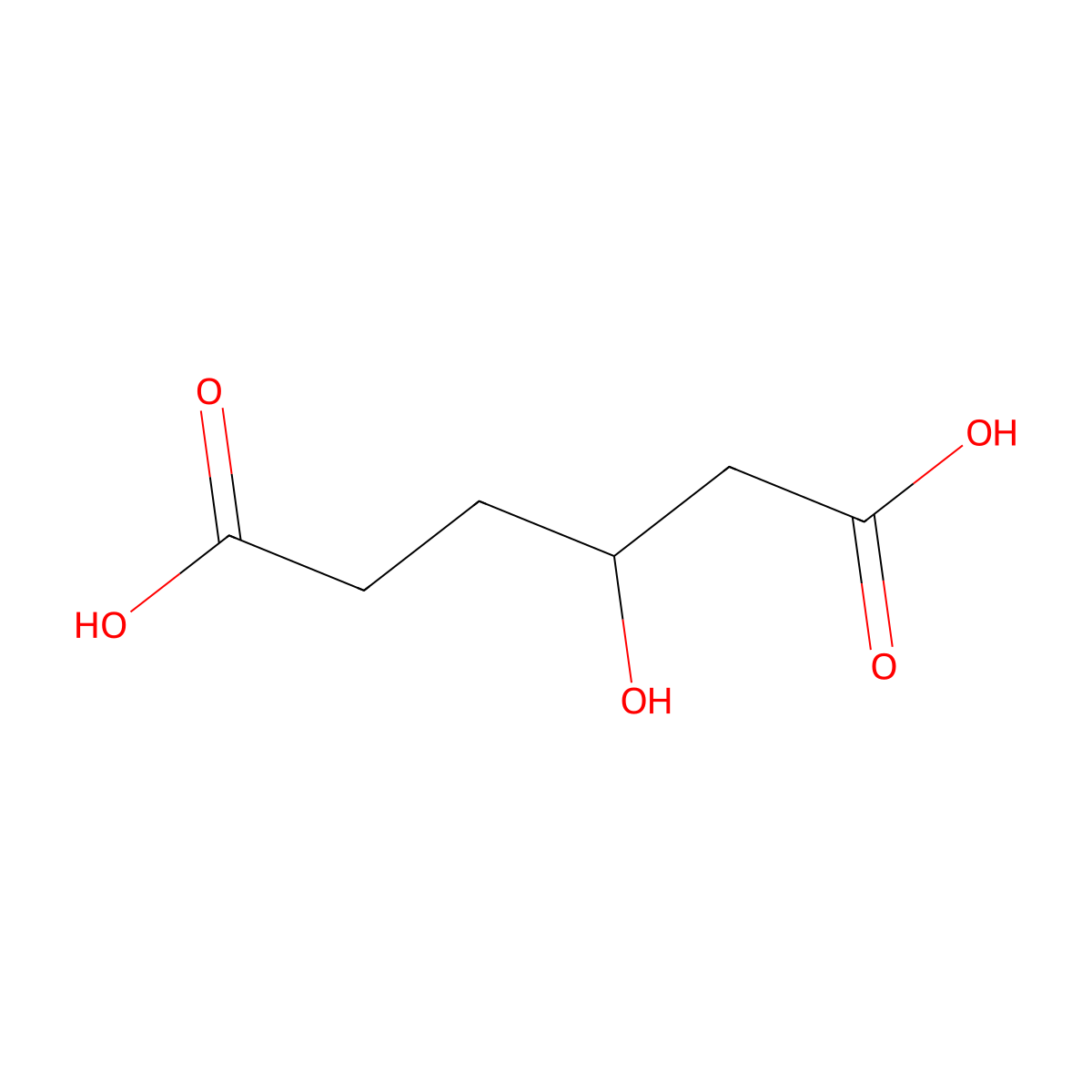 3-Hydroxyadipic acid molecular structure, CAS 14292-29-6
