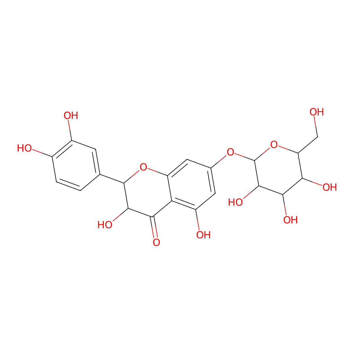 Taxifolin 7-glucoside molecular structure, CAS 14292-40-1