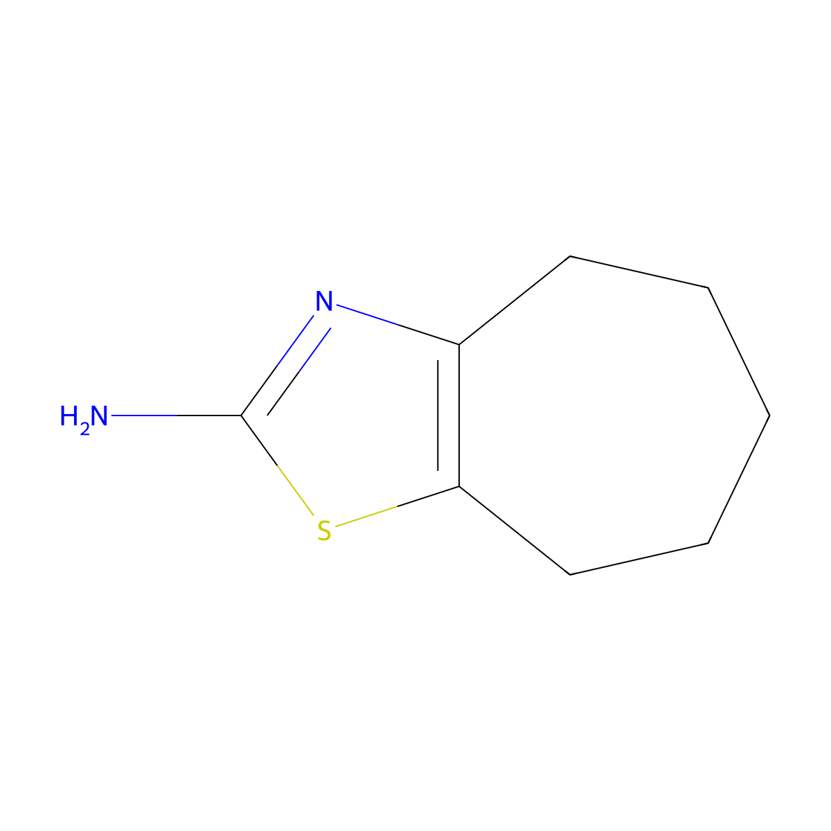 4H,5H,6H,7H,8H-cyclohepta[d][1,3]thiazol-2-amine molecular structure, CAS 14292-44-5