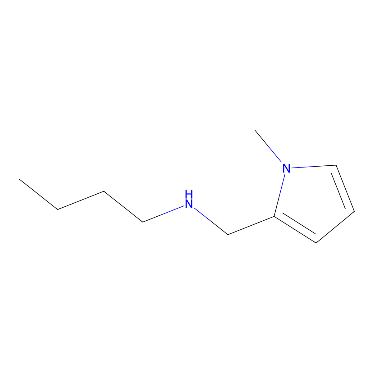 Butyl[(1-methyl-1H-pyrrol-2-yl)methyl]amine molecular structure, CAS 142920-56-7