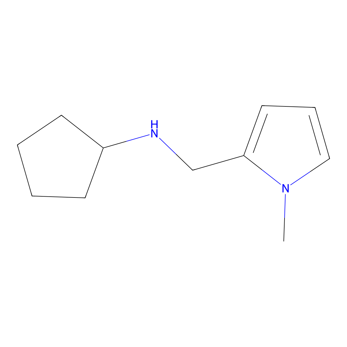 N-[(1-methyl-1H-pyrrol-2-yl)methyl]cyclopentanamine molecular structure, CAS 142920-57-8