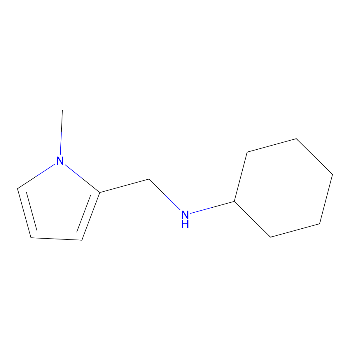 N-[(1-methyl-1H-pyrrol-2-yl)methyl]cyclohexanamine molecular structure, CAS 142920-58-9