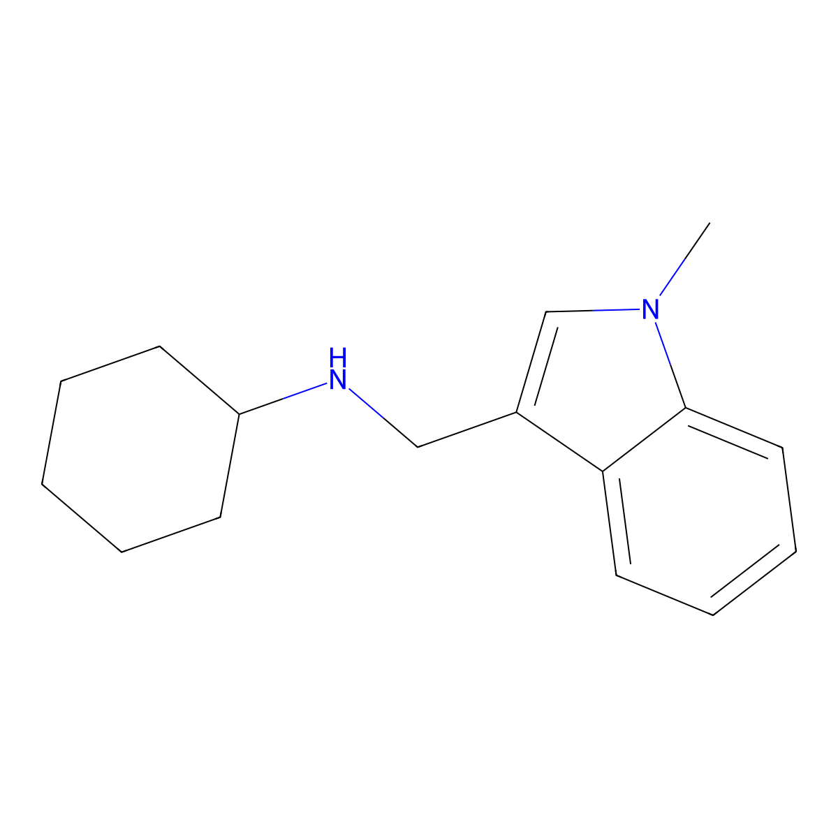 N-[(1-Methyl-1H-indol-3-yl)methyl]cyclohexanamine molecular structure, CAS 142920-60-3