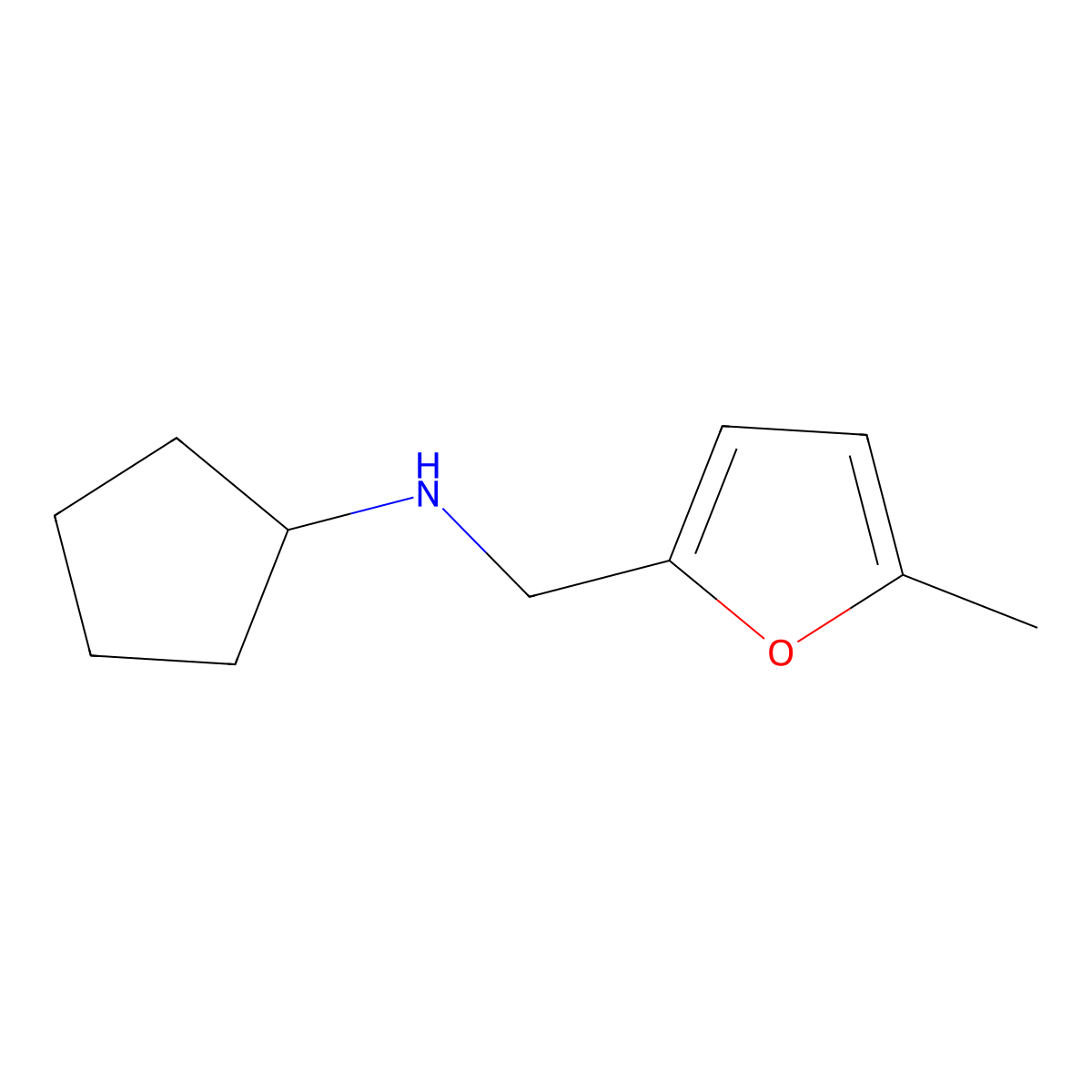 N-Cyclopentyl-5-methyl-2-furanmethanamine molecular structure, CAS 142920-61-4