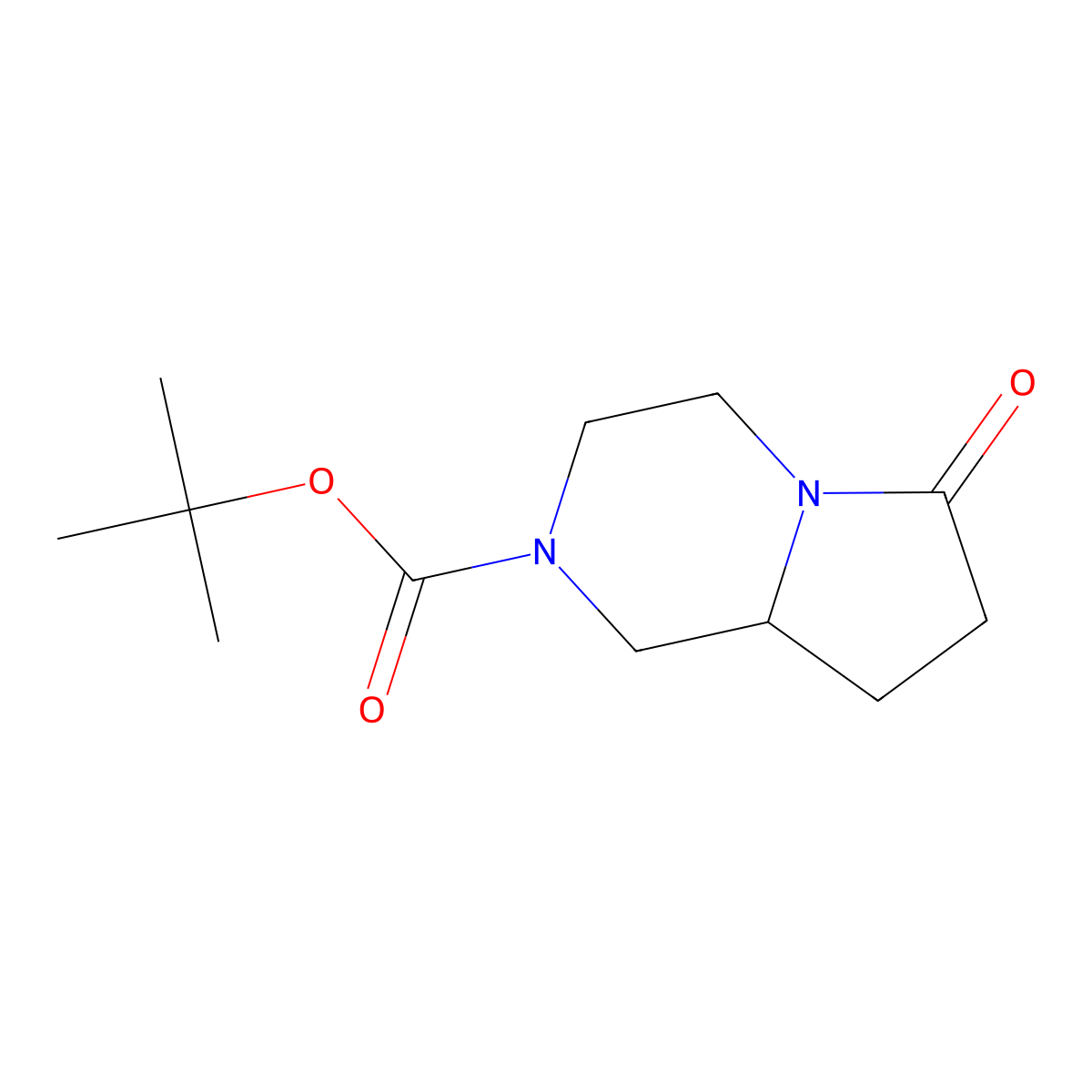 tert-butyl 6-oxohexahydropyrrolo[1,2-a]pyrazine-2(1H)-carboxylate molecular structure, CAS 1429200-16-7