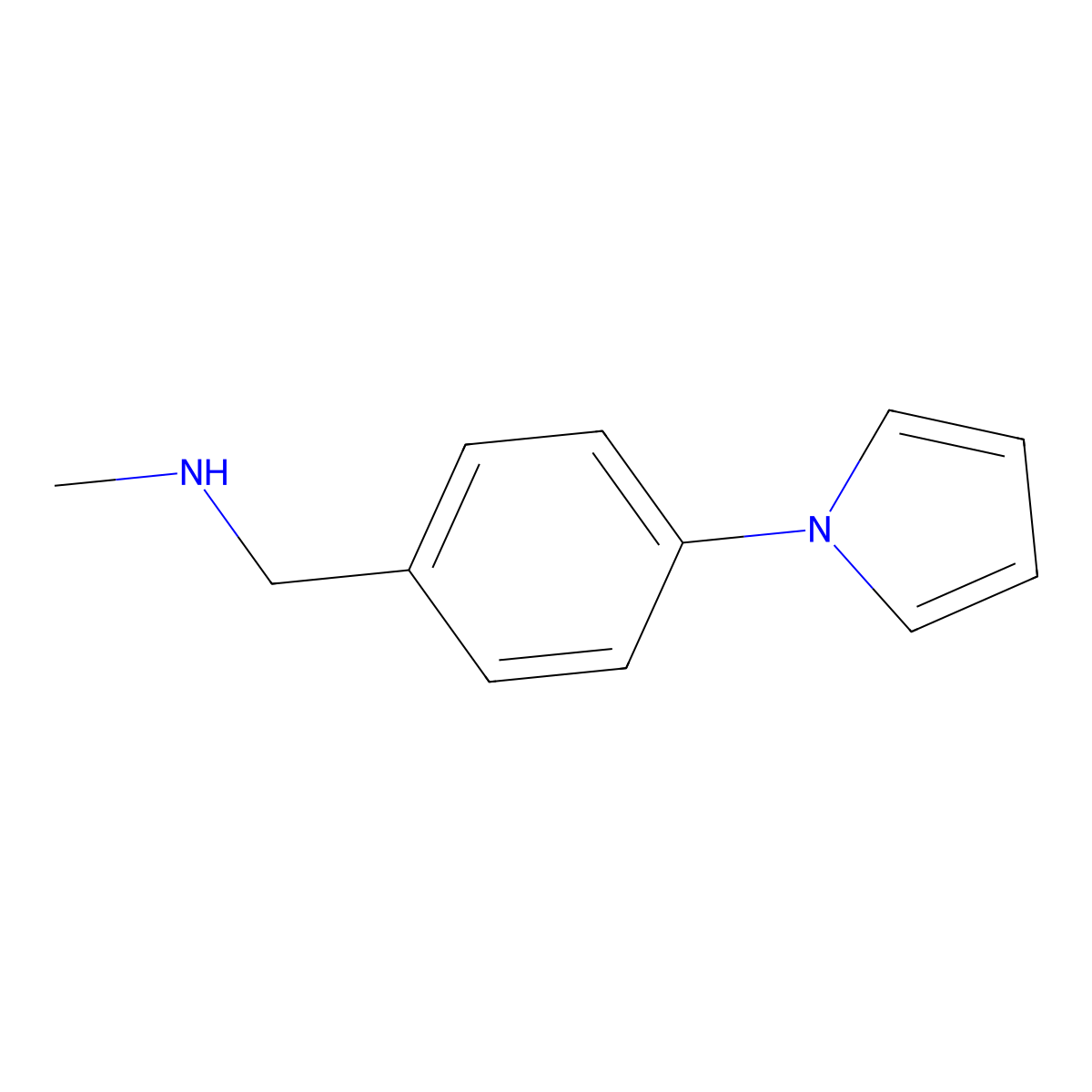 Methyl({[4-(1H-pyrrol-1-yl)phenyl]methyl})amine molecular structure, CAS 1429207-11-3