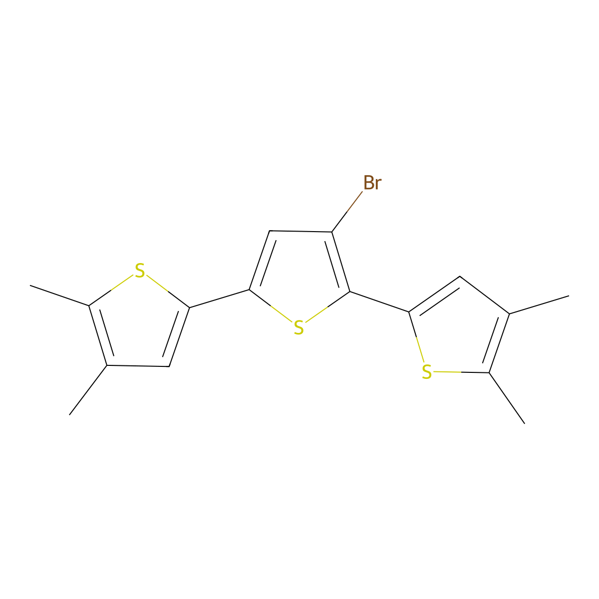 3'-Bromo-4,4'',5,5''-tetramethyl-2,2':5',2''-terthiophene molecular structure, CAS 1429209-01-7