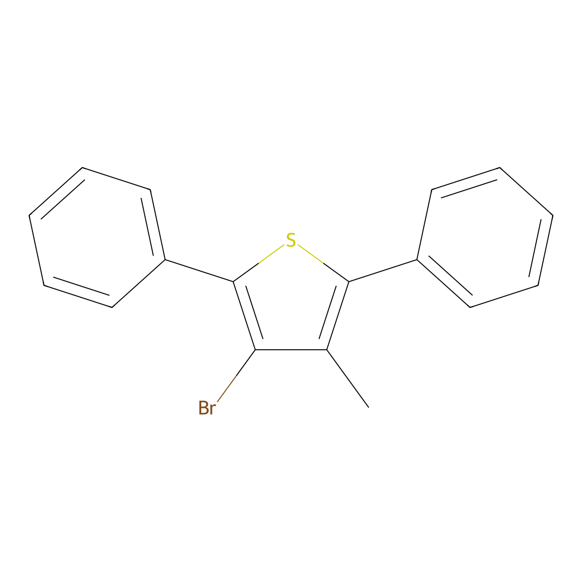 3-Bromo-4-methyl-2,5-diphenylthiophene molecular structure, CAS 1429209-02-8