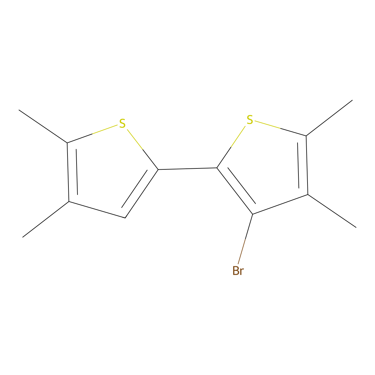 3-Bromo-4,4',5,5'-tetramethyl-2,2'-bithiophene molecular structure, CAS 1429209-11-9