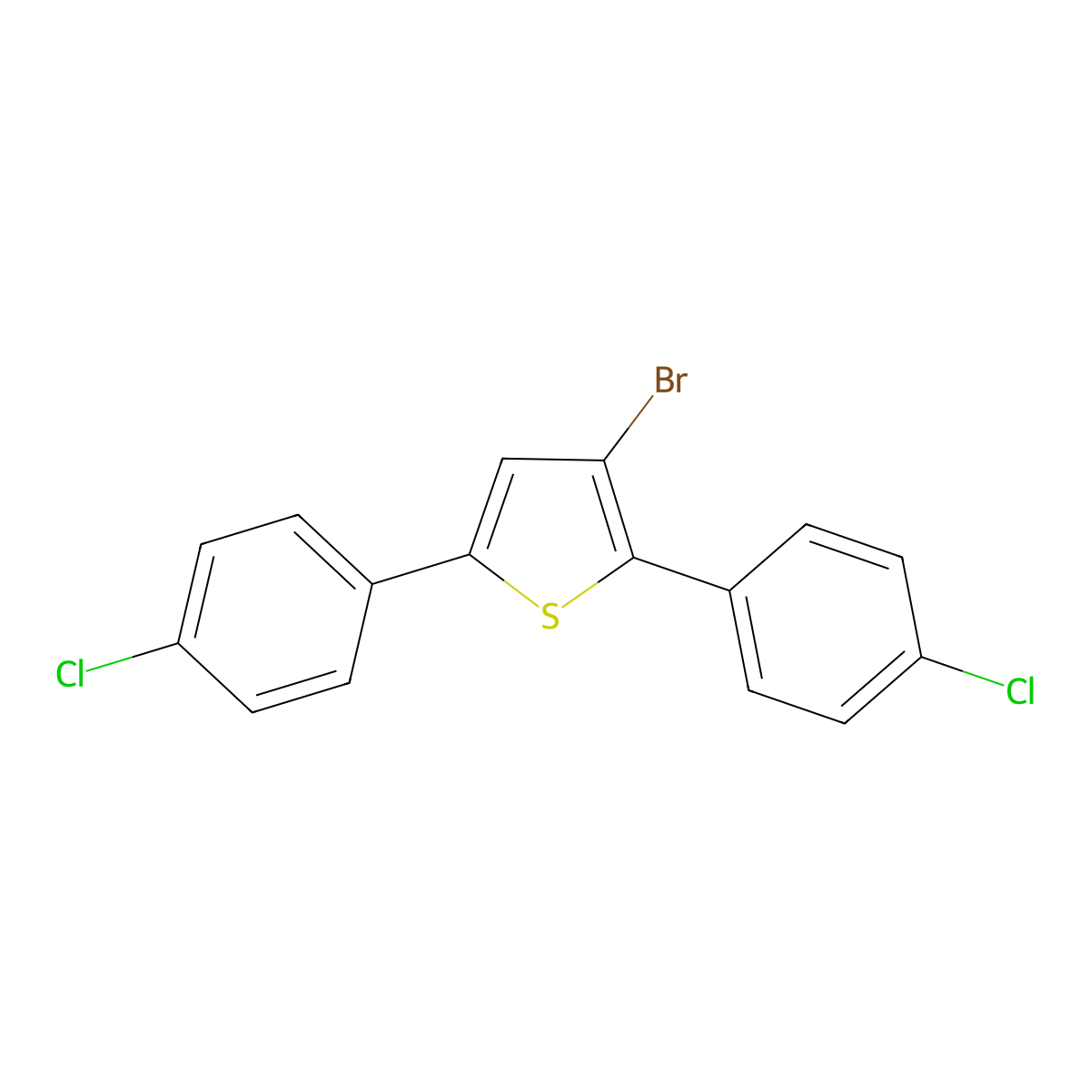 3-Bromo-2,5-bis(4-chlorophenyl)thiophene molecular structure, CAS 1429209-18-6