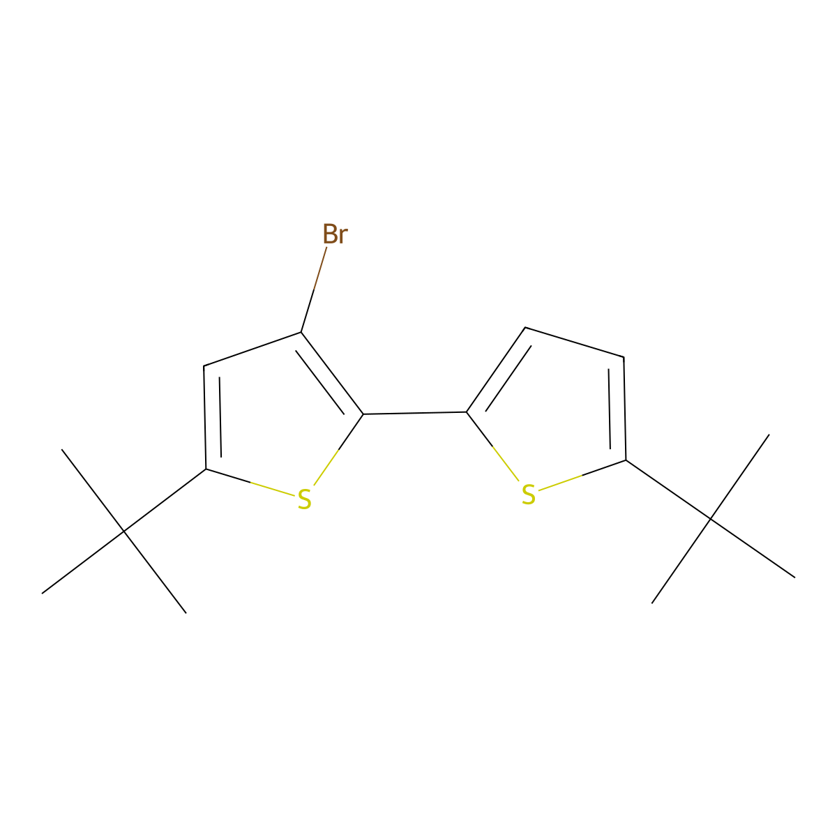 3-Bromo-5,5'-DI-tert-butyl-2,2'-bithiophene molecular structure, CAS 1429209-20-0