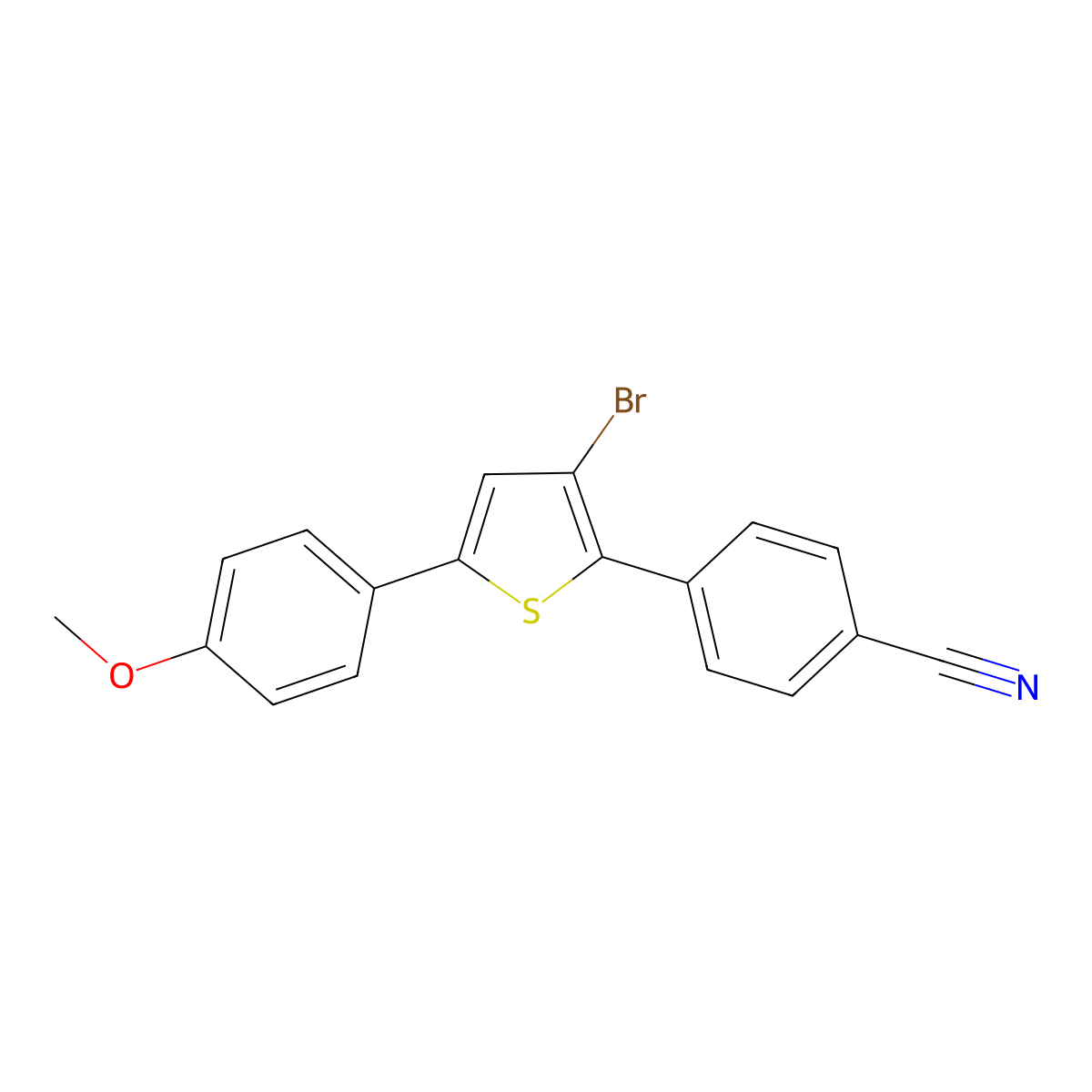 4-(3-Bromo-5-(4-methoxyphenyl)thiophen-2-YL)benzonitrile molecular structure, CAS 1429209-25-5