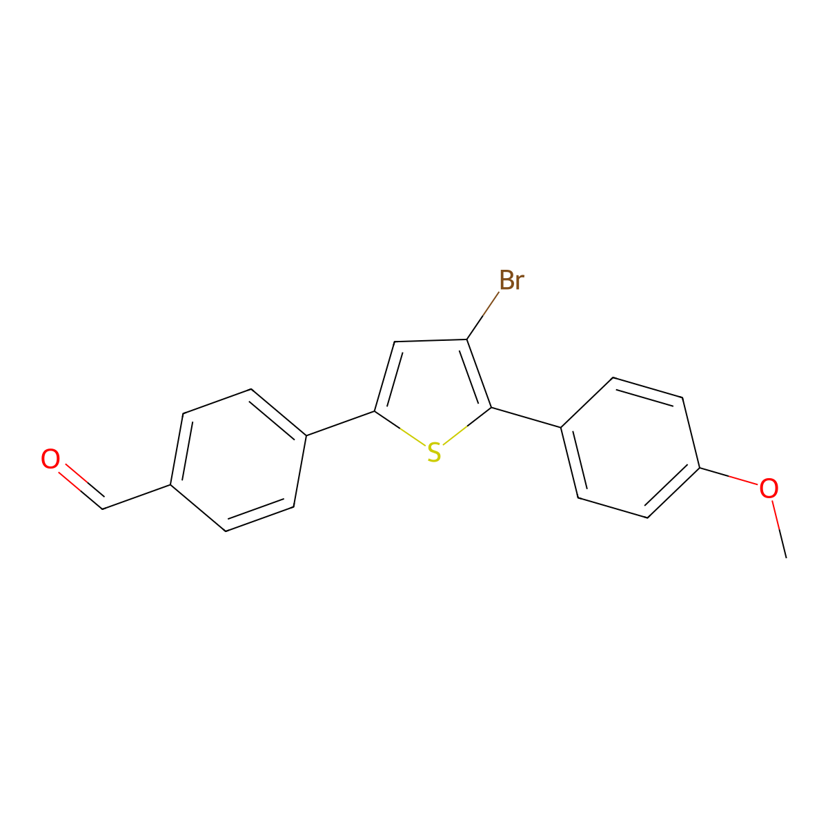 4-(4-Bromo-5-(4-methoxyphenyl)thiophen-2-yl)benzaldehyde molecular structure, CAS 1429209-27-7