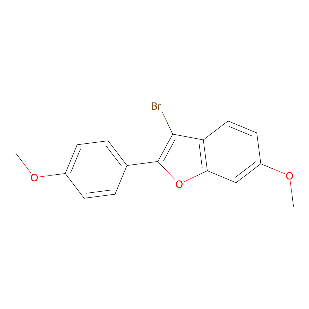 3-Bromo-6-methoxy-2-(4-methoxyphenyl)benzofuran molecular structure, CAS 1429209-40-4