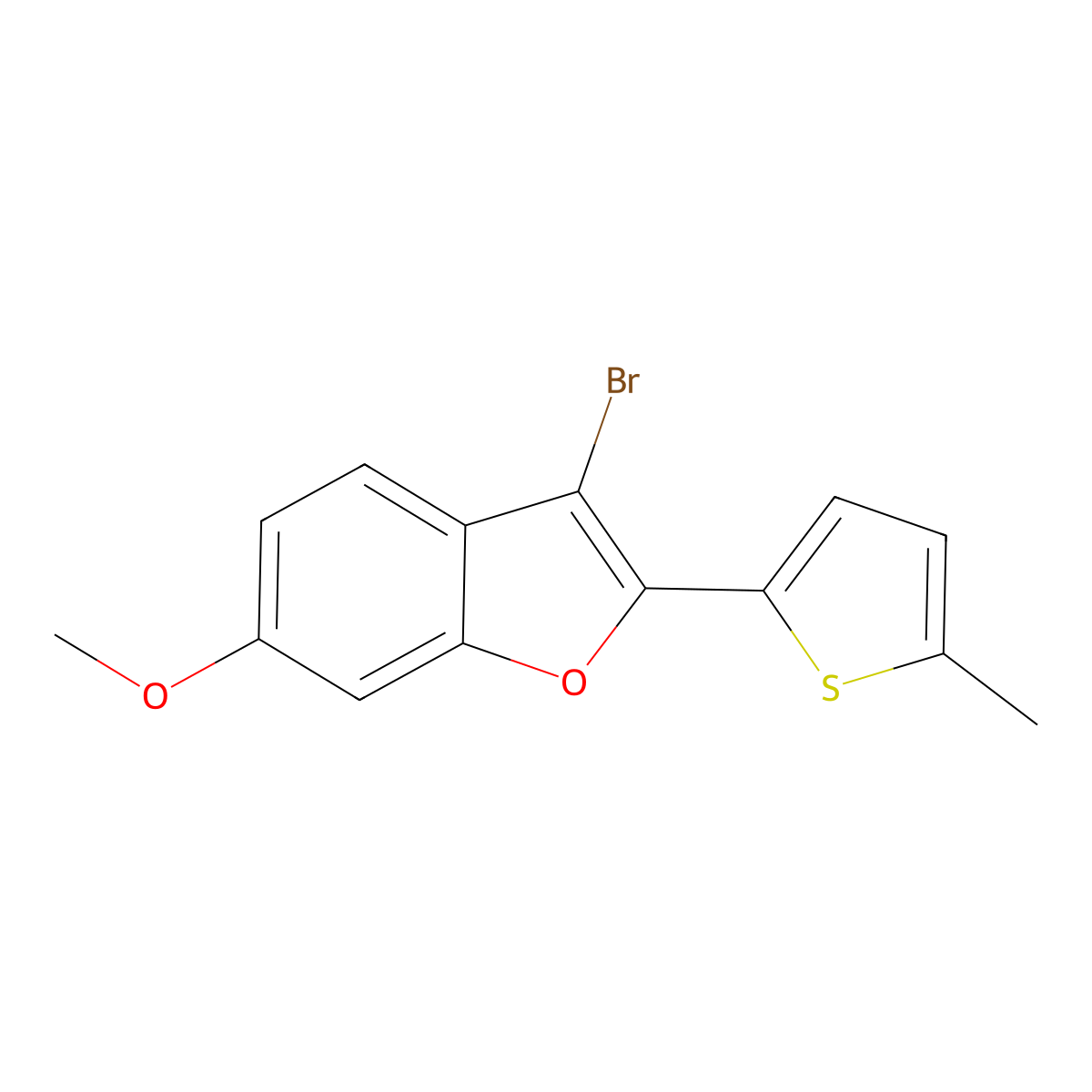3-Bromo-6-methoxy-2-(5-methylthiophen-2-YL)benzofuran molecular structure, CAS 1429209-45-9