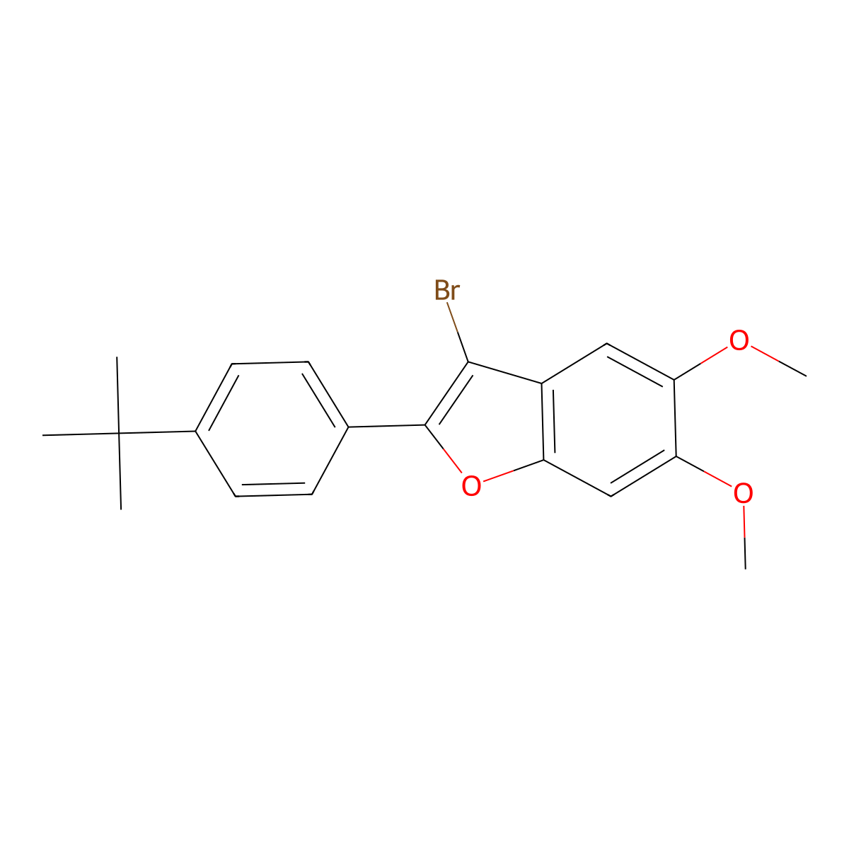 3-Bromo-2-(4-(tert-butyl)phenyl)-5,6-dimethoxybenzofuran molecular structure, CAS 1429209-61-9