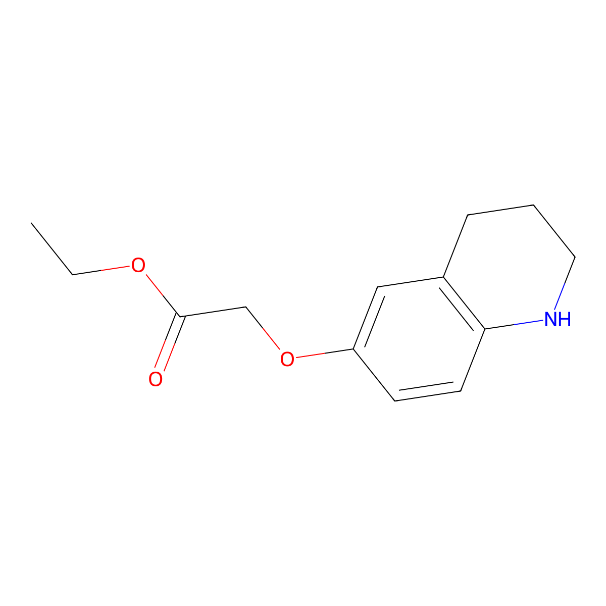 Ethyl 2-(1,2,3,4-tetrahydroquinolin-6-yloxy)acetate molecular structure, CAS 1429214-26-5