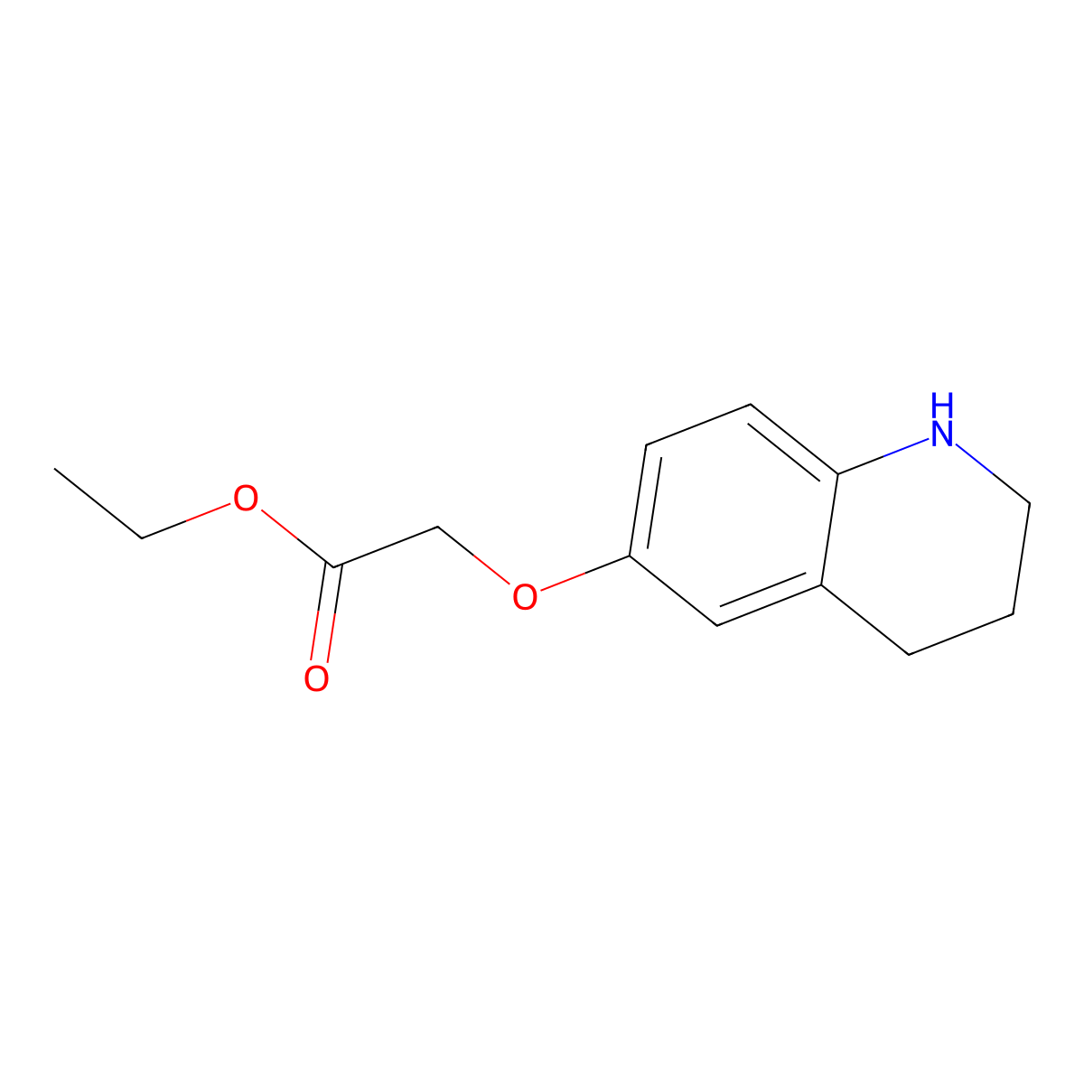 Ethyl 2-(1,2,3,4-tetrahydroquinolin-6-yloxy)acetate molecular structure, CAS 1429214-26-5