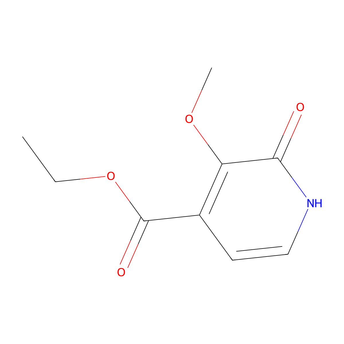 Ethyl 3-methoxy-2-oxo-1,2-dihydropyridine-4-carboxylate molecular structure, CAS 1429217-39-9