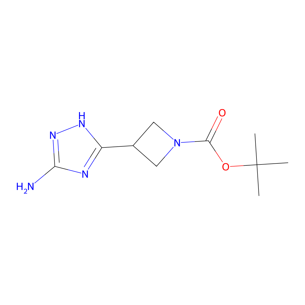 tert-butyl 3-(3-amino-1H-1,2,4-triazol-5-yl)azetidine-1-carboxylate molecular structure, CAS 1429217-52-6