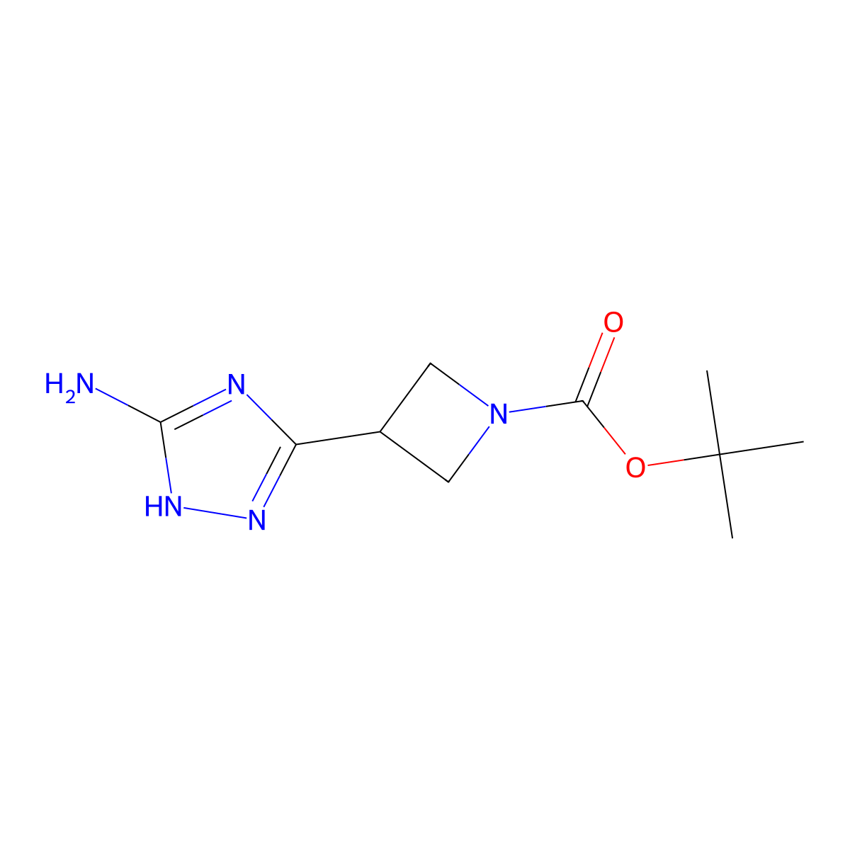 tert-butyl 3-(3-amino-1H-1,2,4-triazol-5-yl)azetidine-1-carboxylate molecular structure, CAS 1429217-52-6