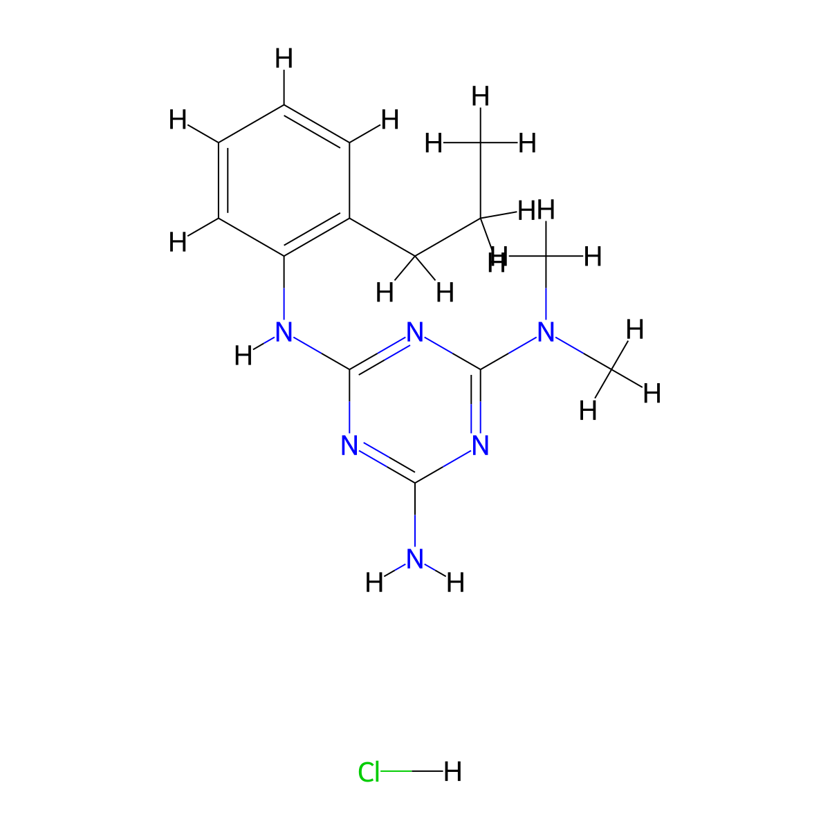 N2,N2-dimethyl-N4-(2-propylphenyl)-1,3,5-triazine-2,4,6-triamine hydrochloride molecular structure, CAS 1429218-03-0