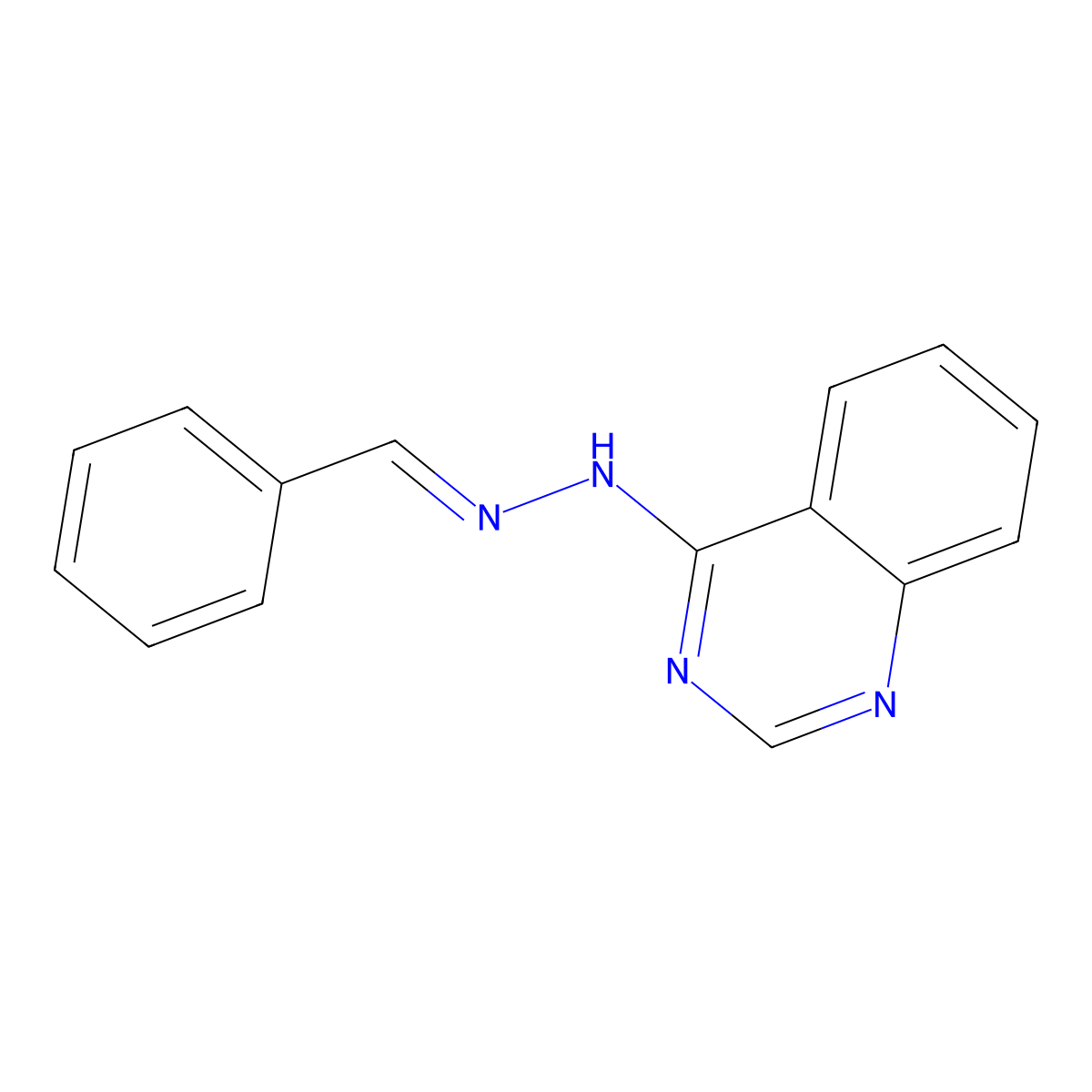 Benzaldehyde 4-quinazolinylhydrazone molecular structure, CAS 1429220-46-1