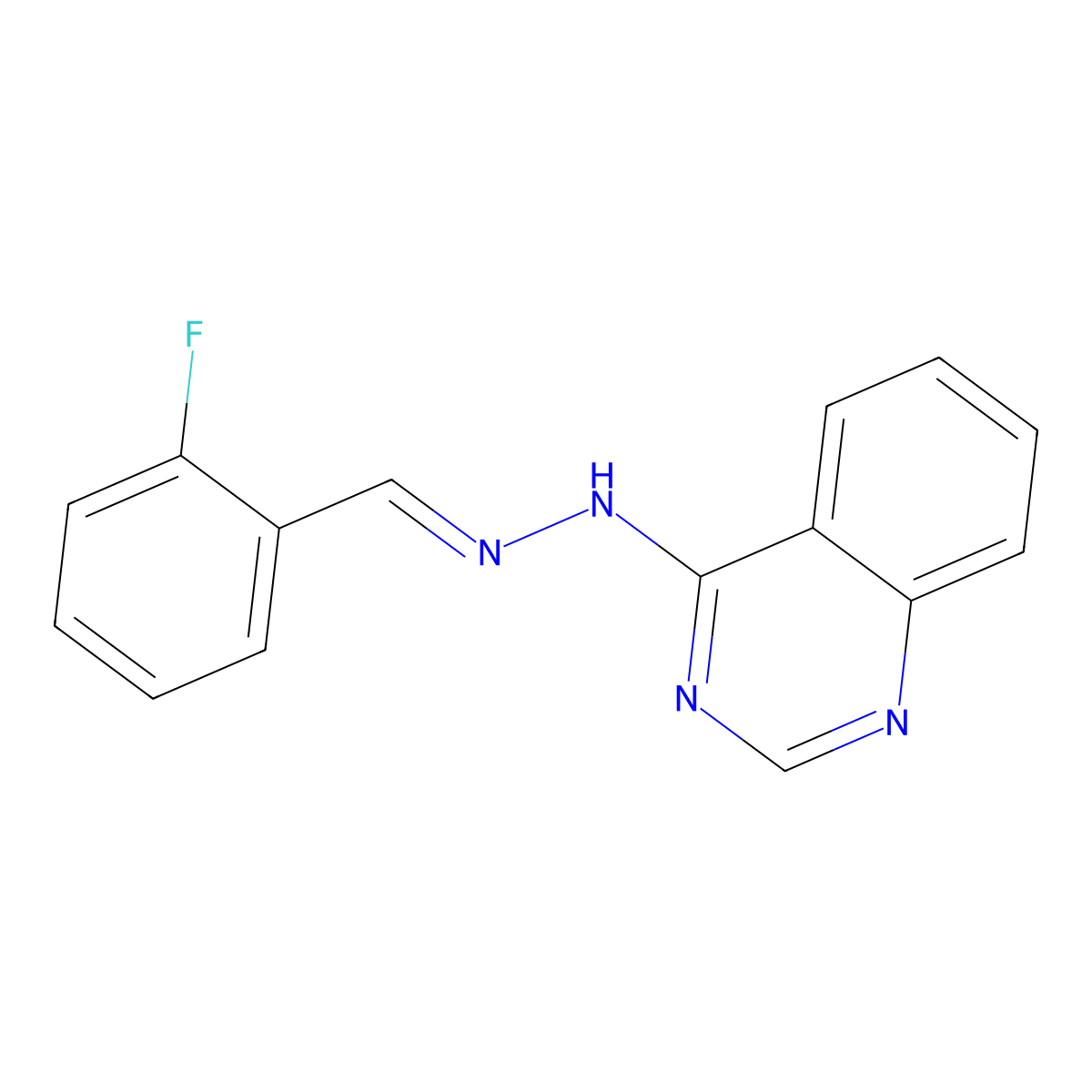 2-fluorobenzenecarbaldehyde N-(4-quinazolinyl)hydrazone molecular structure, CAS 1429220-50-7