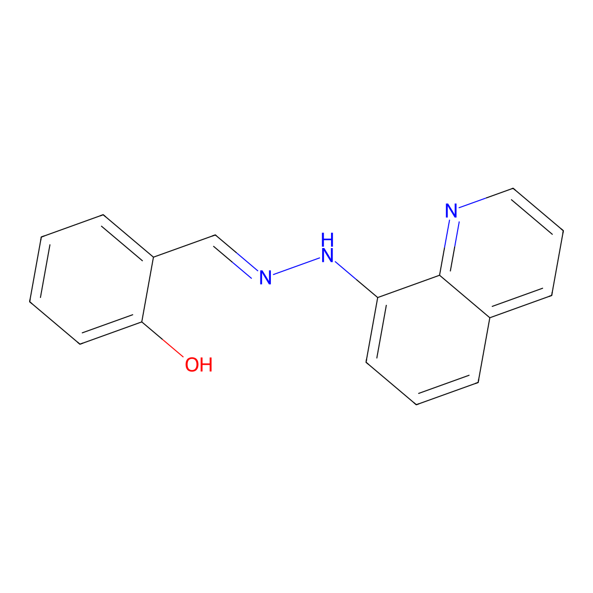 2-{(E)-[2-(quinolin-8-yl)hydrazinylidene]methyl}phenol molecular structure, CAS 1429220-52-9