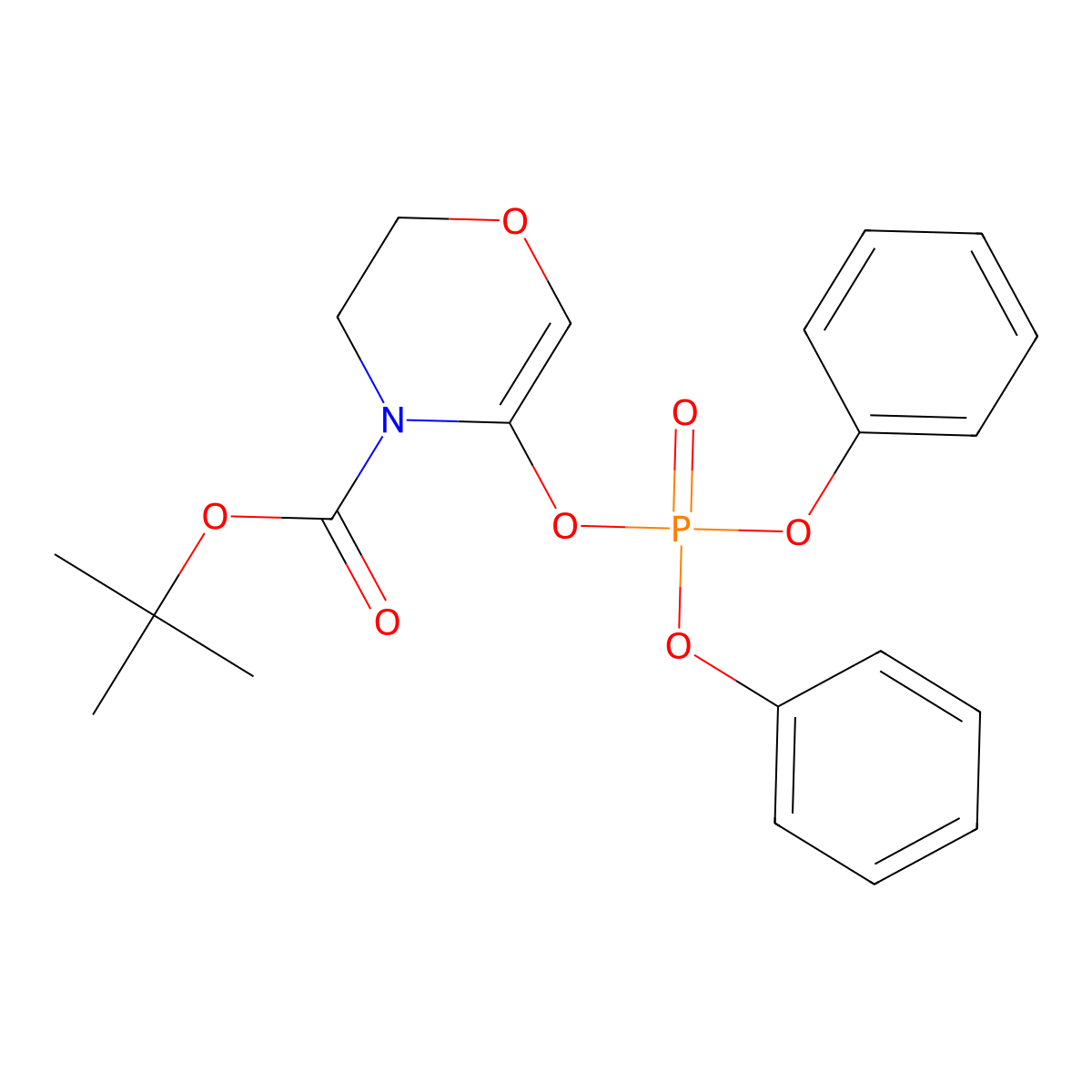 tert-butyl 5-((diphenoxyphosphoryl)oxy)-2H-1,4-oxazine-4(3H)-carboxylate molecular structure, CAS 1429228-74-9