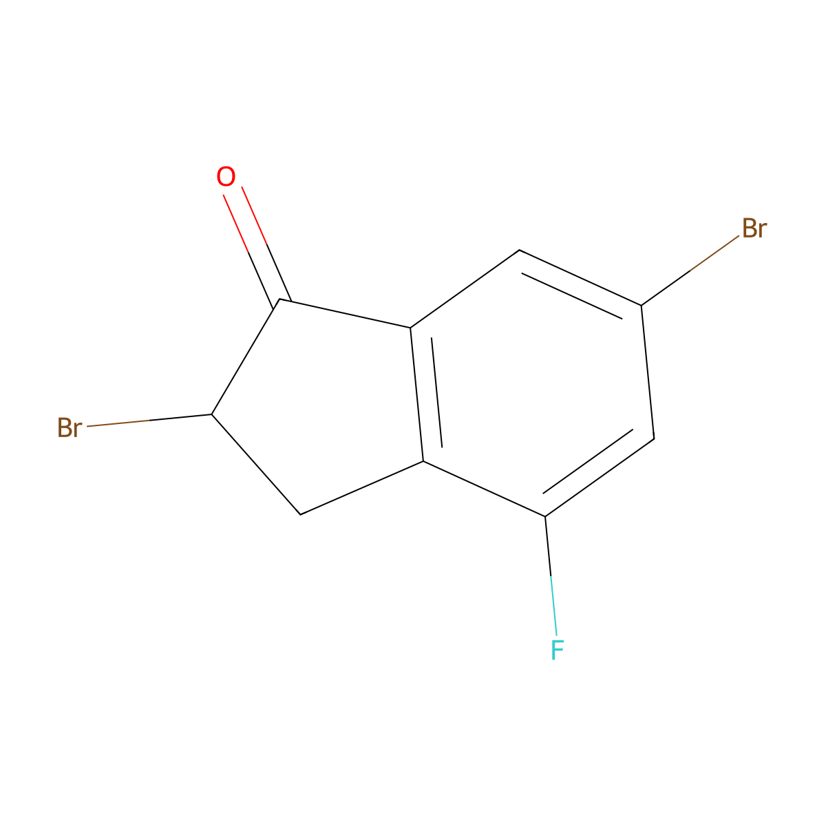 2,6-dibromo-4-fluoro-2,3-dihydro-1H-inden-1-one molecular structure, CAS 1429232-50-7